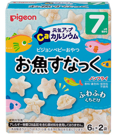 『Pigeon』嬰兒高鈣小魚星星米餅 (7個月以上)