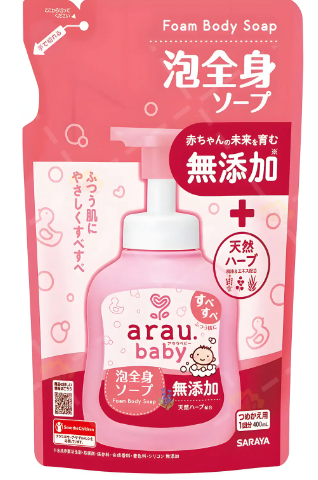 ARAU無添加嬰兒全身洗髮沐浴泡泡(補充包) 400ml