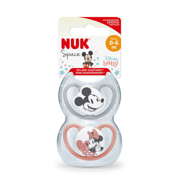 『NUK』迪士尼米奇超透氣按撫奶咀連盒 2個裝  (0-6個月)