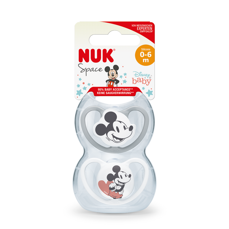 『NUK』迪士尼米奇超透氣按撫奶咀連盒 2個裝  (0-6個月)