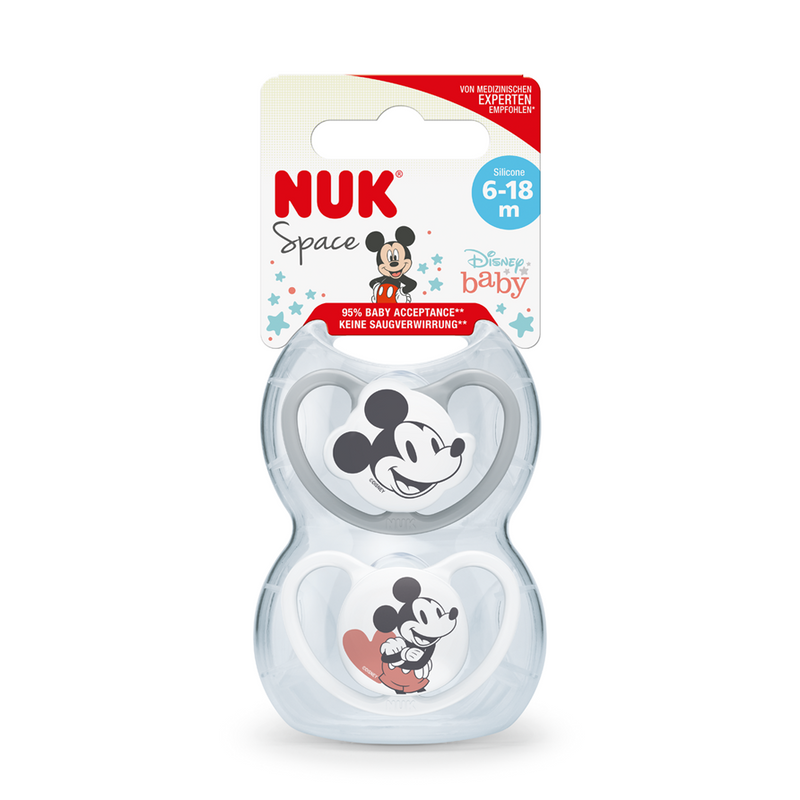『NUK』迪士尼米奇超透氣按撫奶咀連盒 2個裝 (6-18個月)