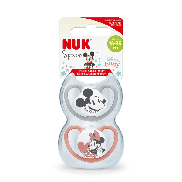『NUK』迪士尼米奇超透氣按撫奶咀連盒 2個裝 (18-36個月)